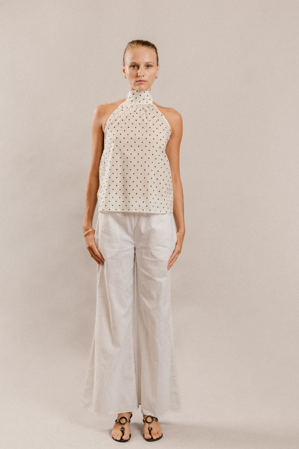 Eden Top in Black Polkadot