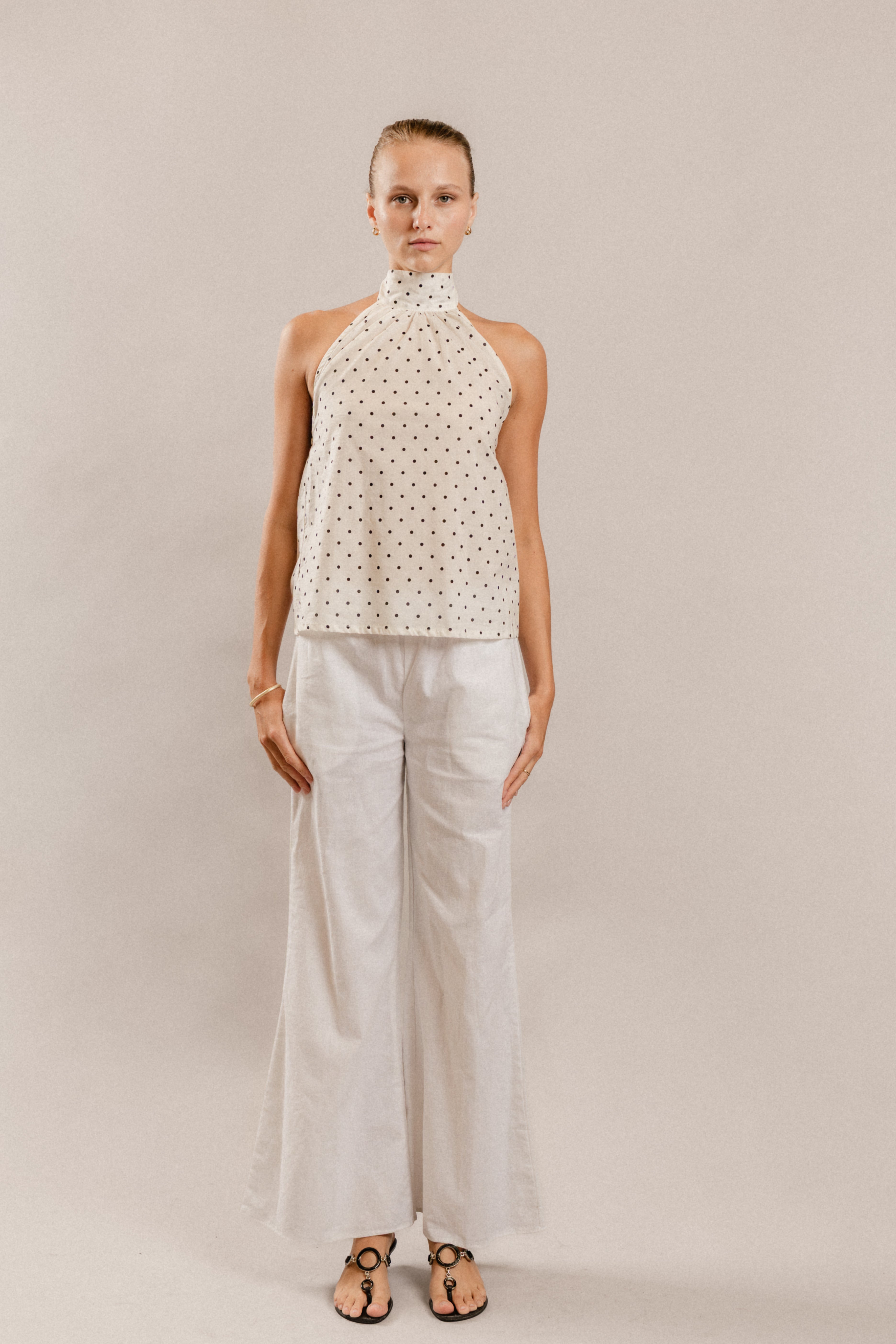 Eden Top in Black Polkadot
