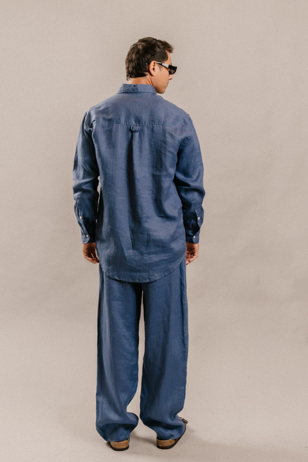 Henry Pants in Navy Denim Linen