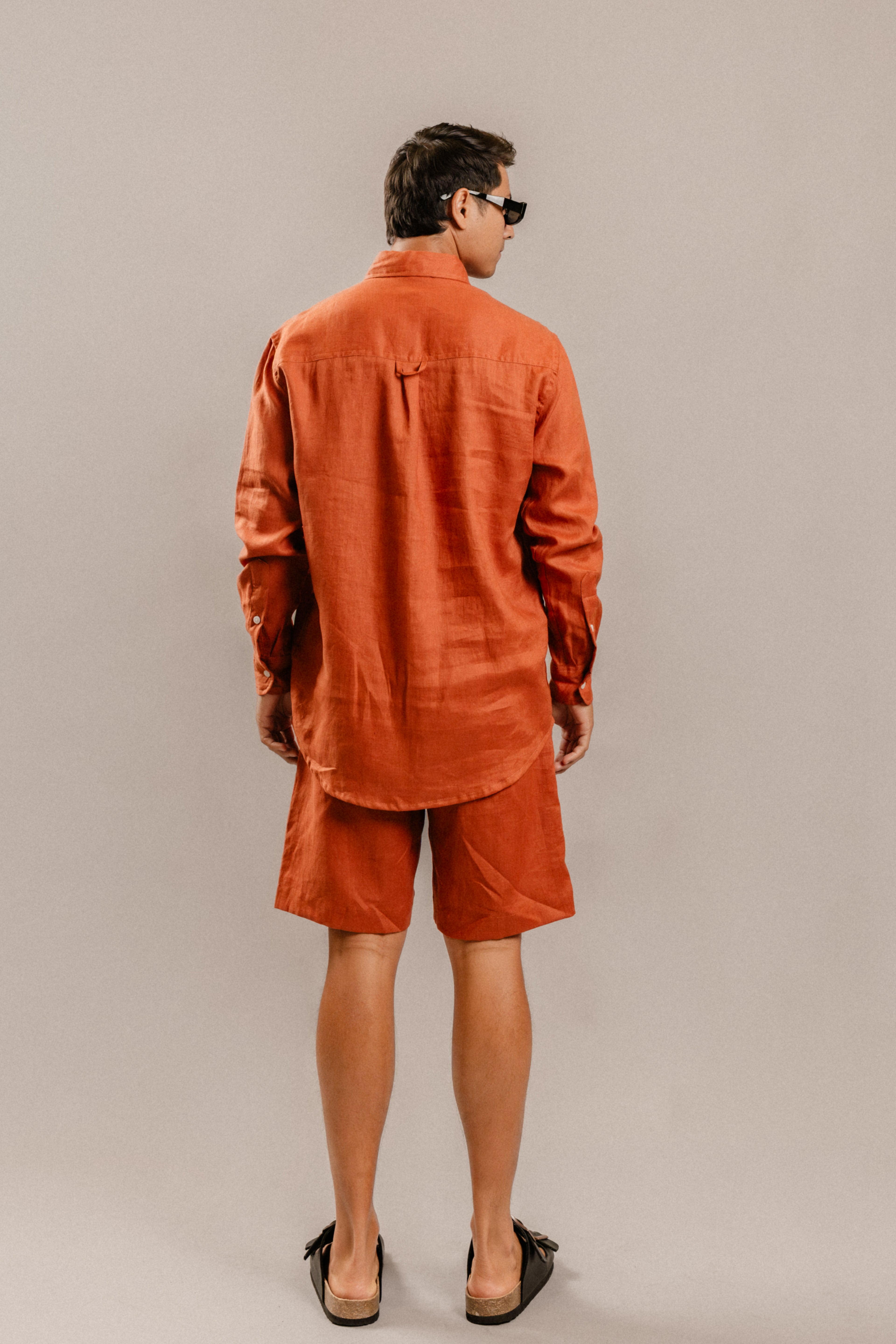 Henry Shorts in Terracotta Linen