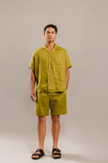Henry Shorts in Olive Green Linen