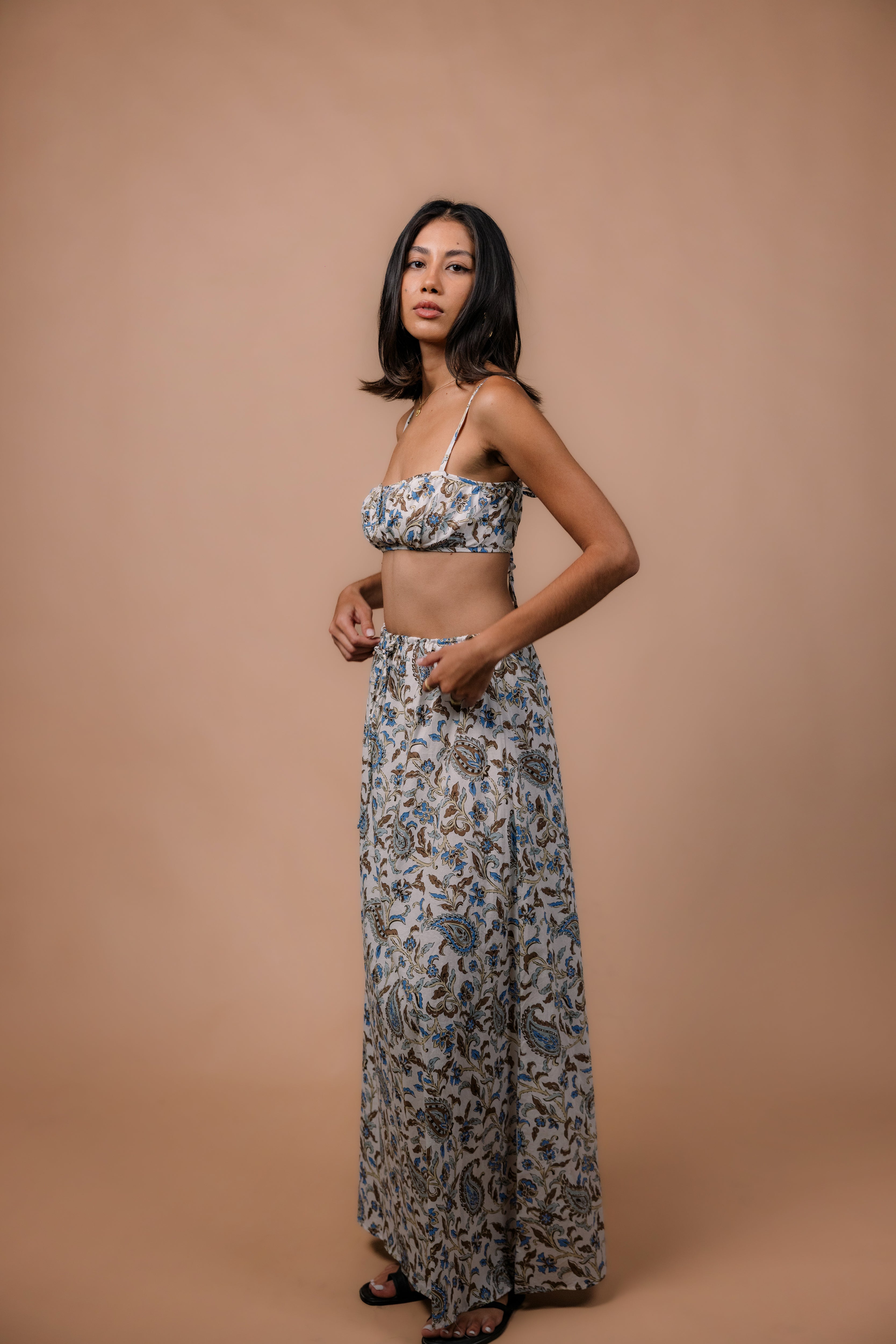 Alice Skirt in Paisley Blue Chocolate