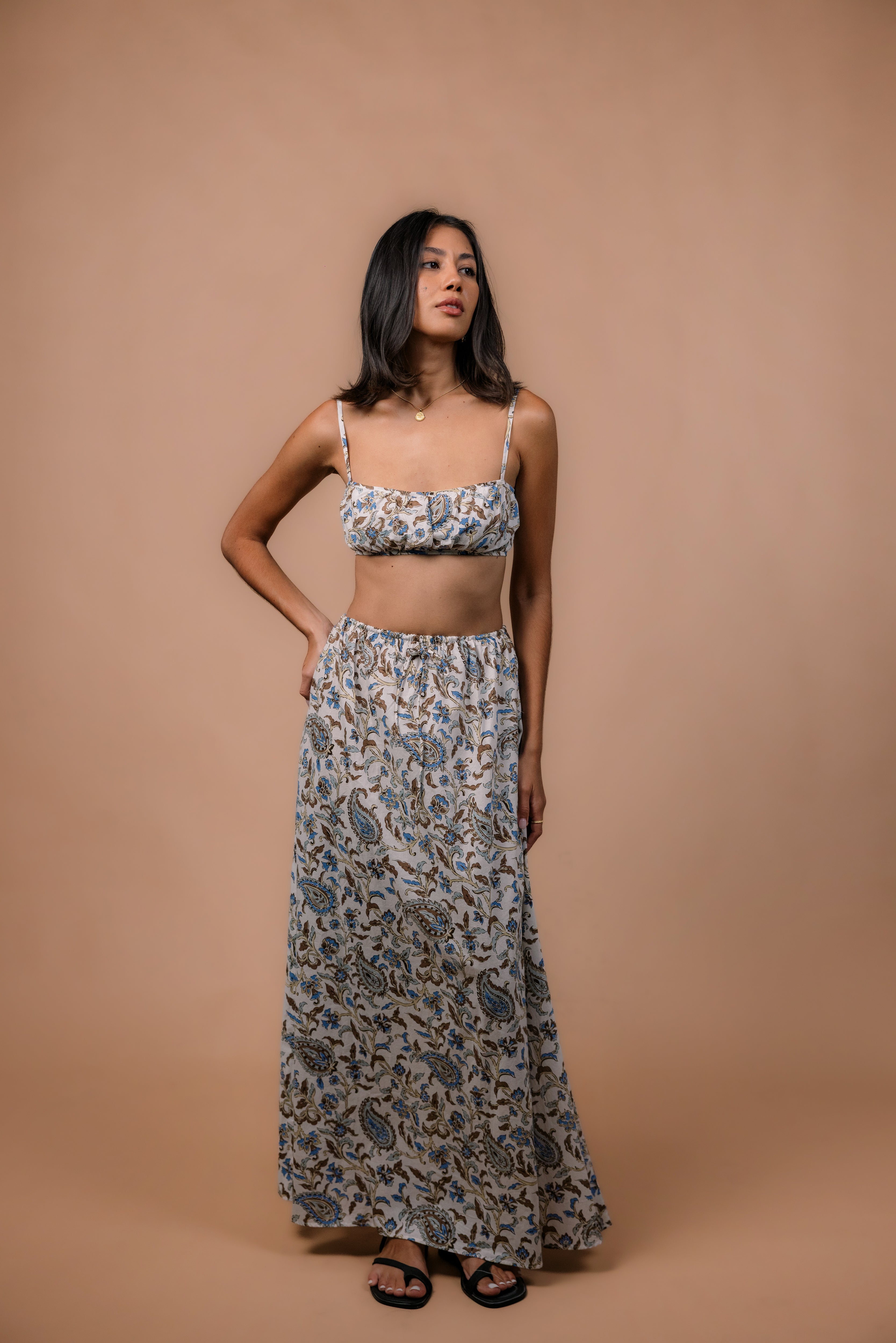 Alice Skirt in Paisley Blue Chocolate