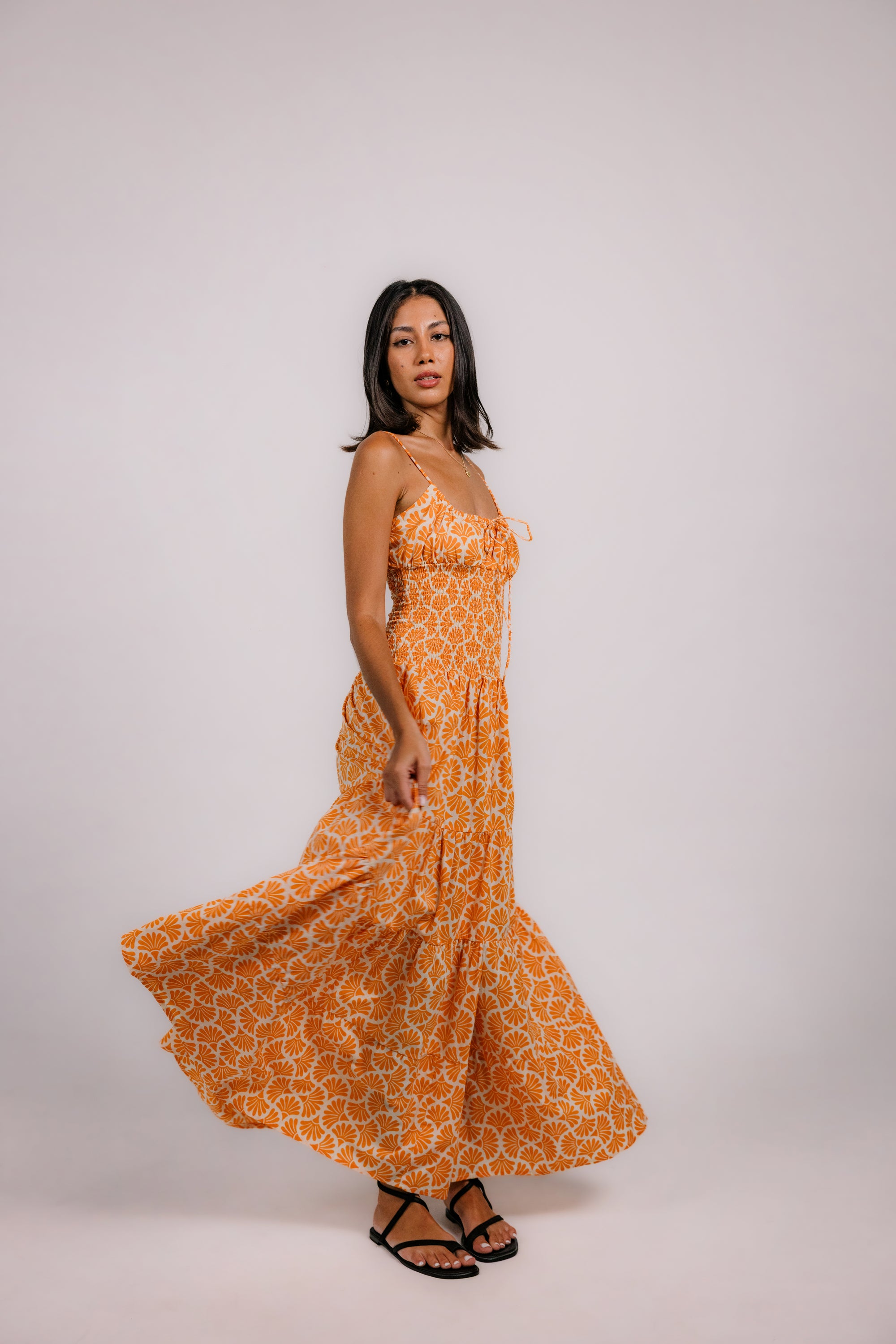 Maube Dress in Orange Mika