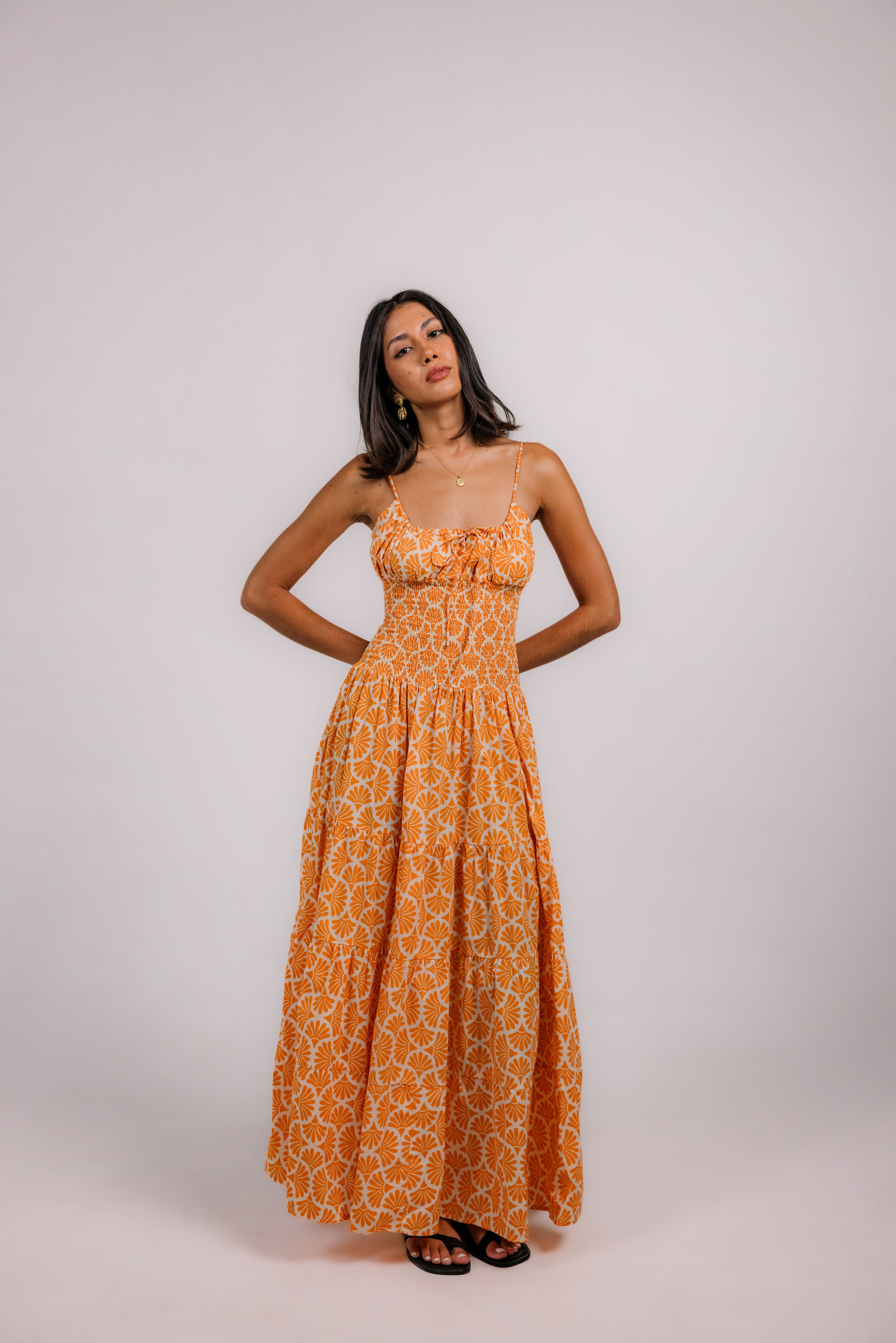 Maube Dress in Orange Mika