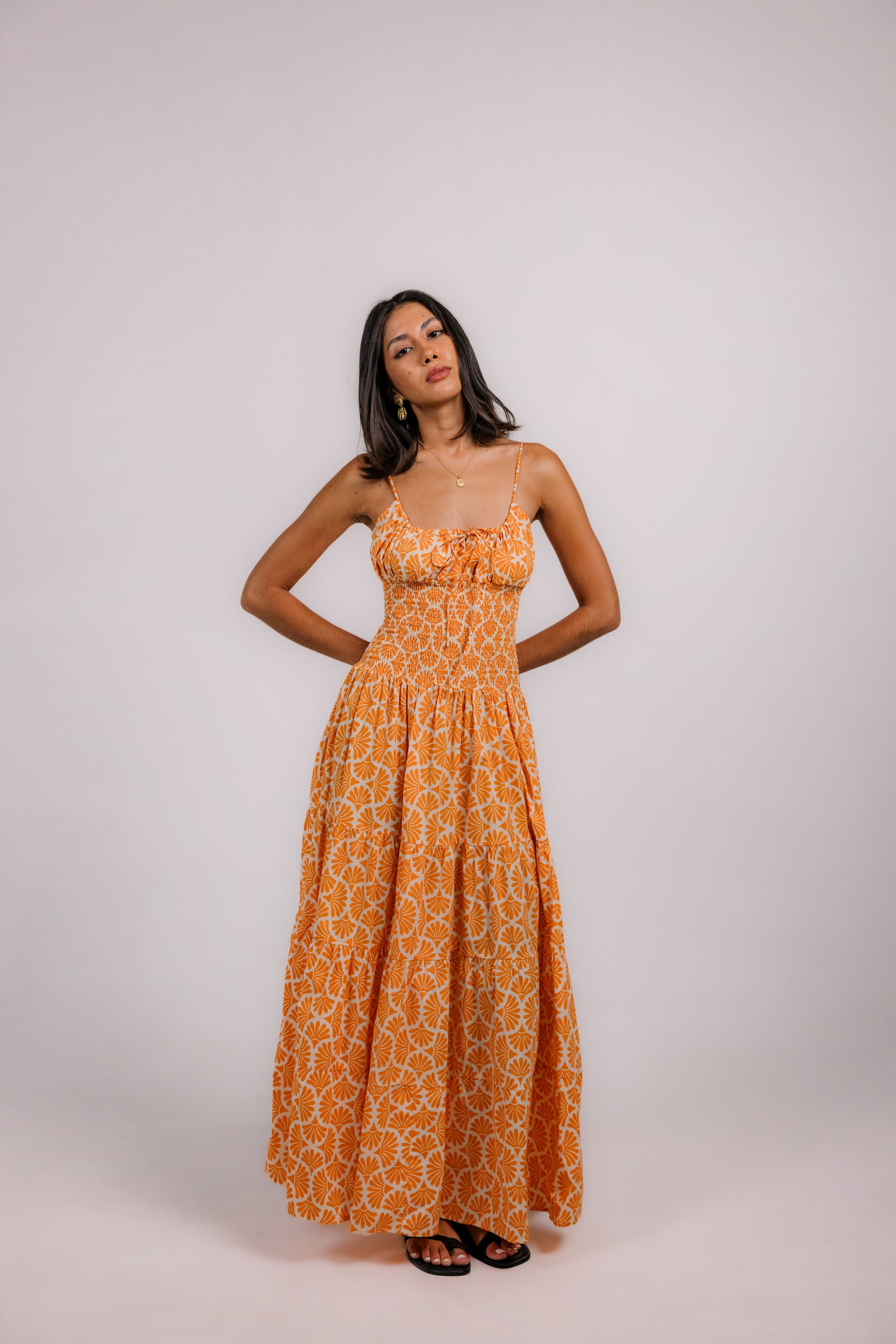 Maube Dress in Orange Mika