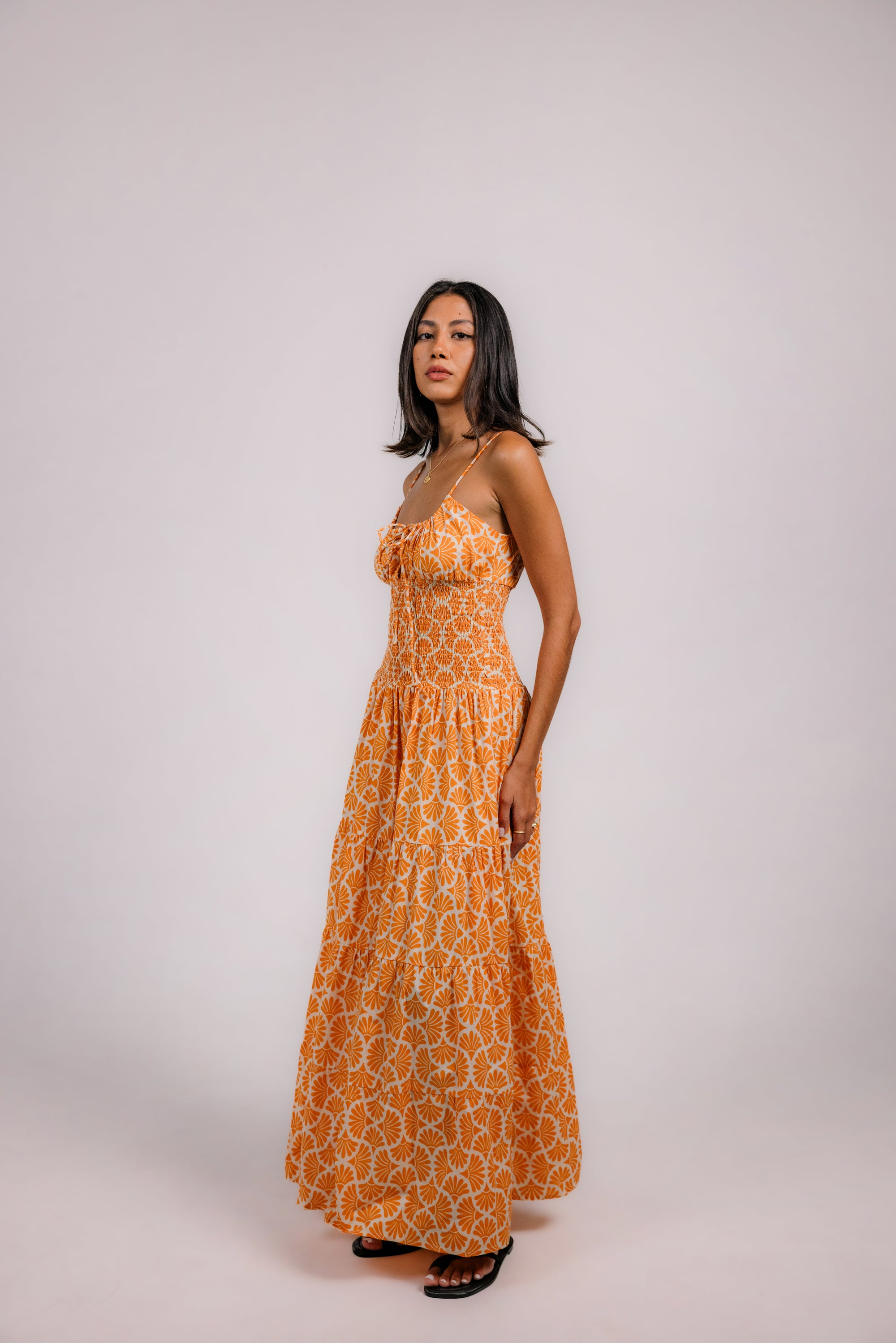 Maube Dress in Orange Mika