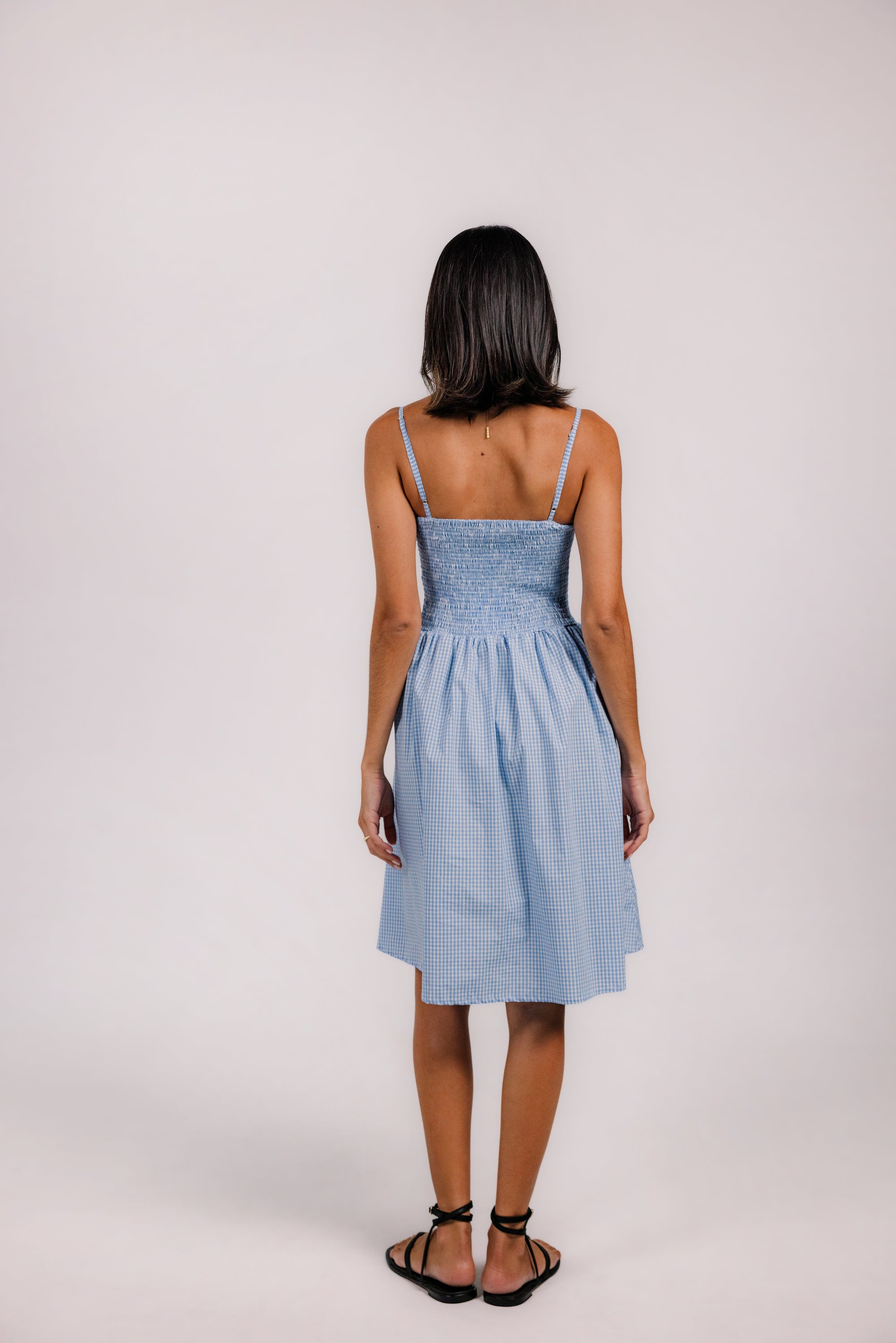 Letisia Dress in Baby Blue Gingham