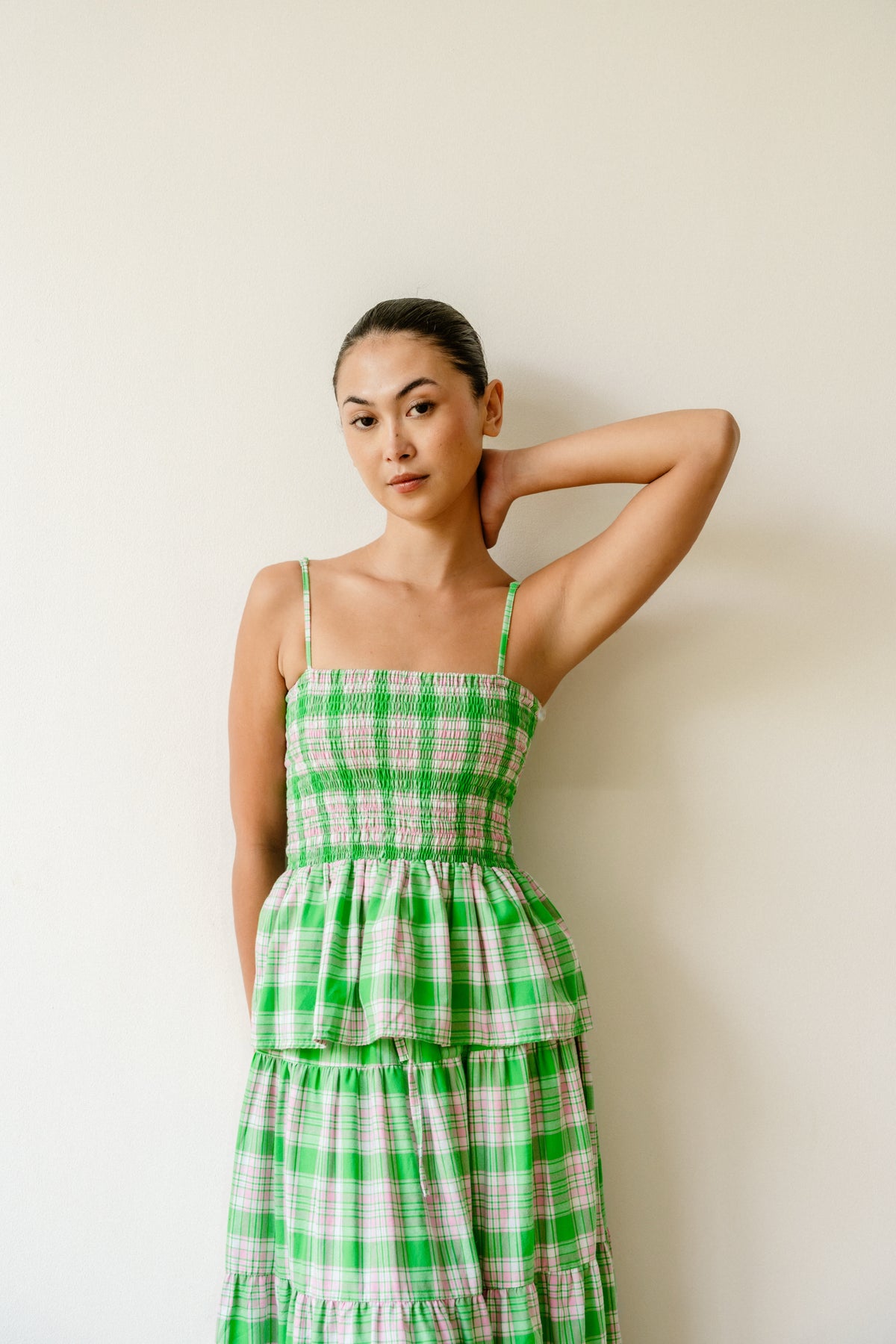 Annabel Top in Green Check