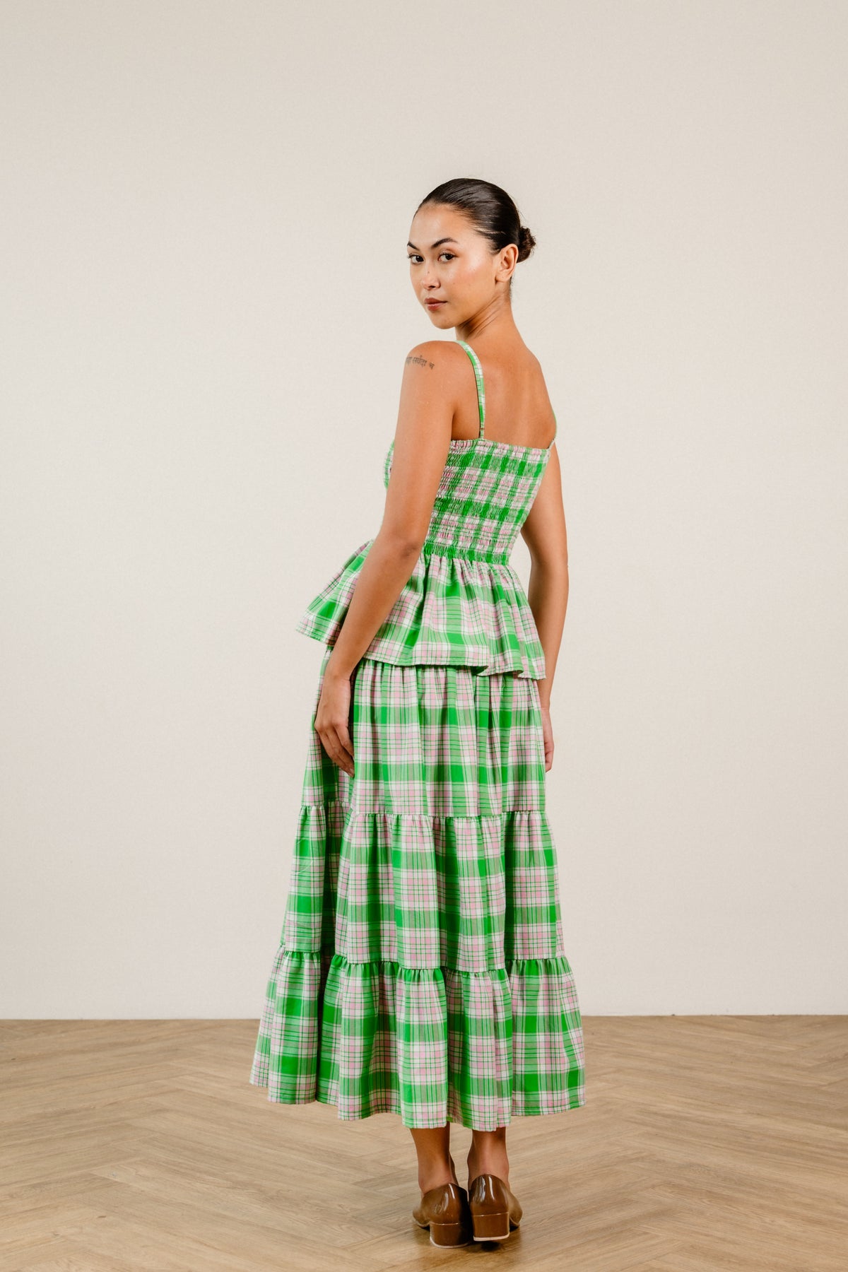 Native Skirt in Green Check