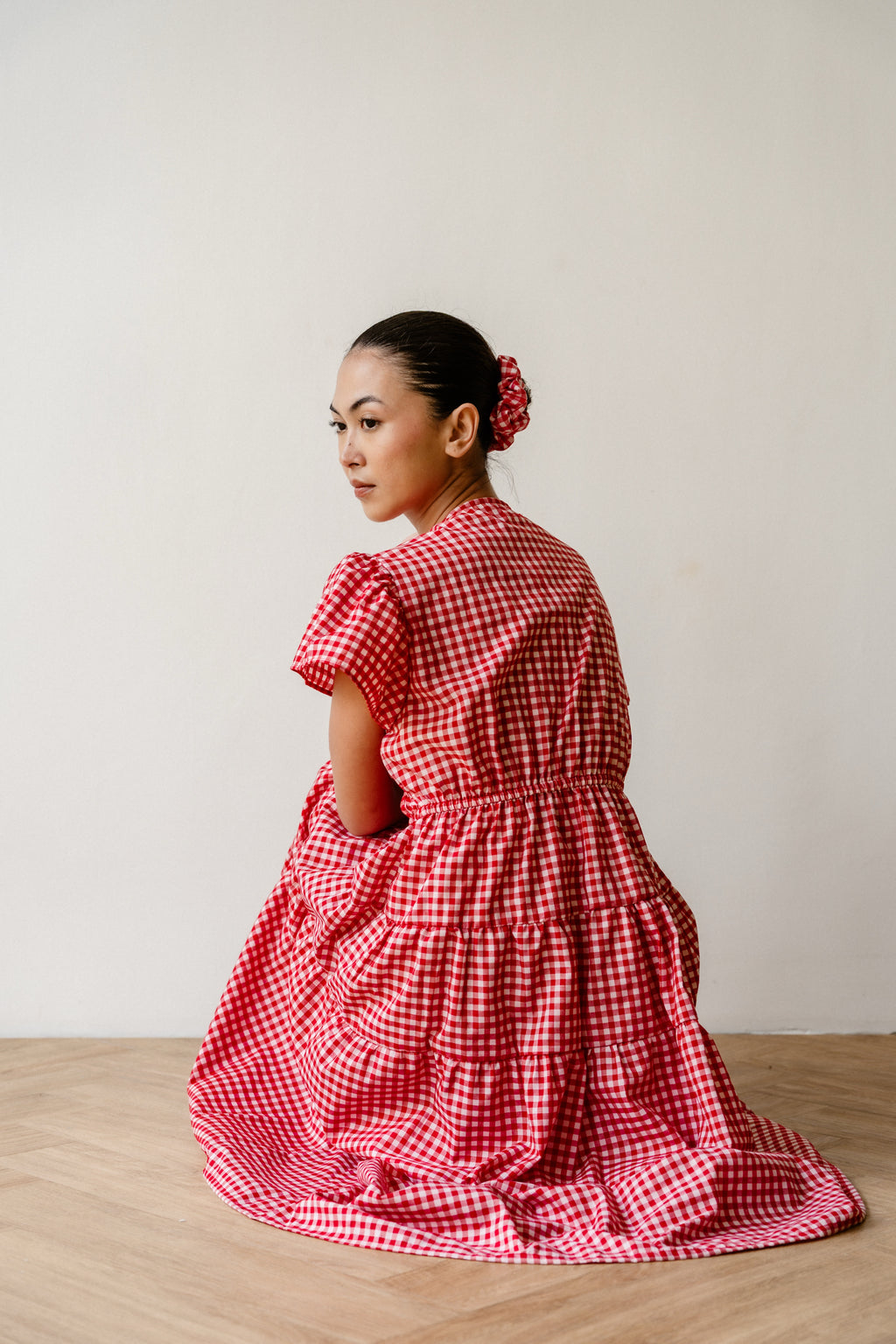 Frangipani Dress in Red Gingham