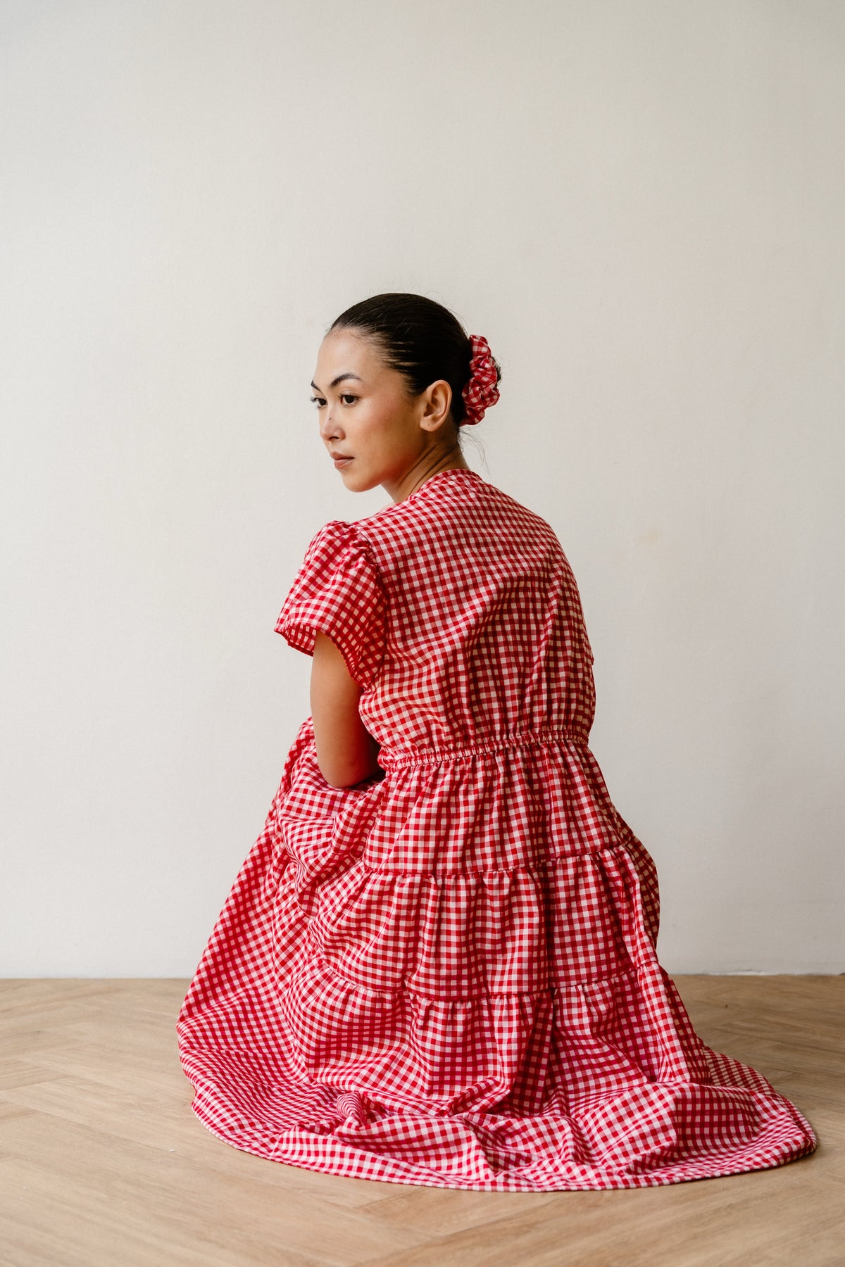 Frangipani Dress in Red Gingham