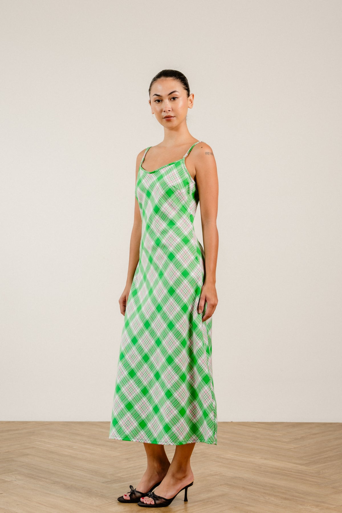 Sun Dress in Green Check