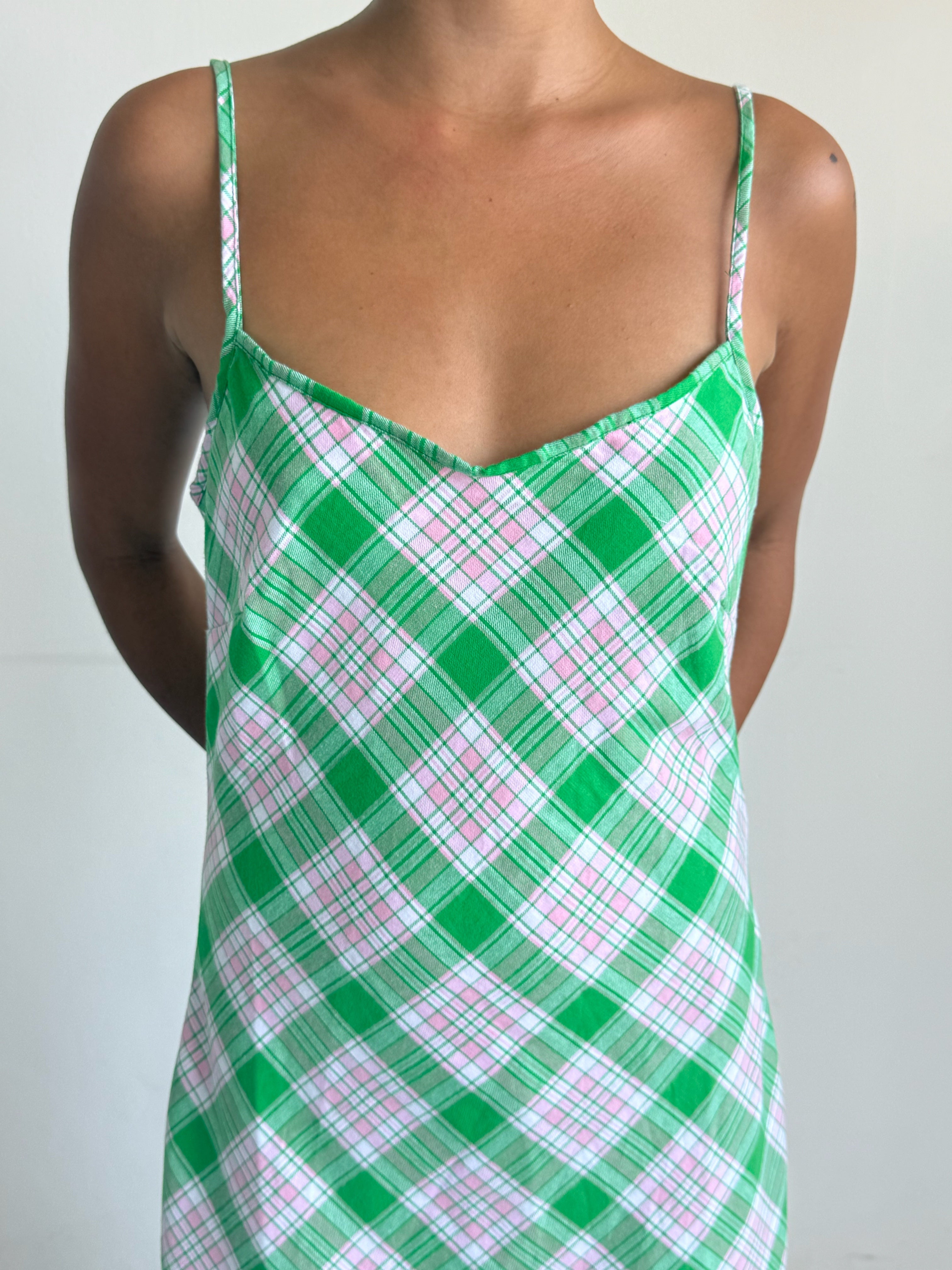 Sun Dress in Green Check