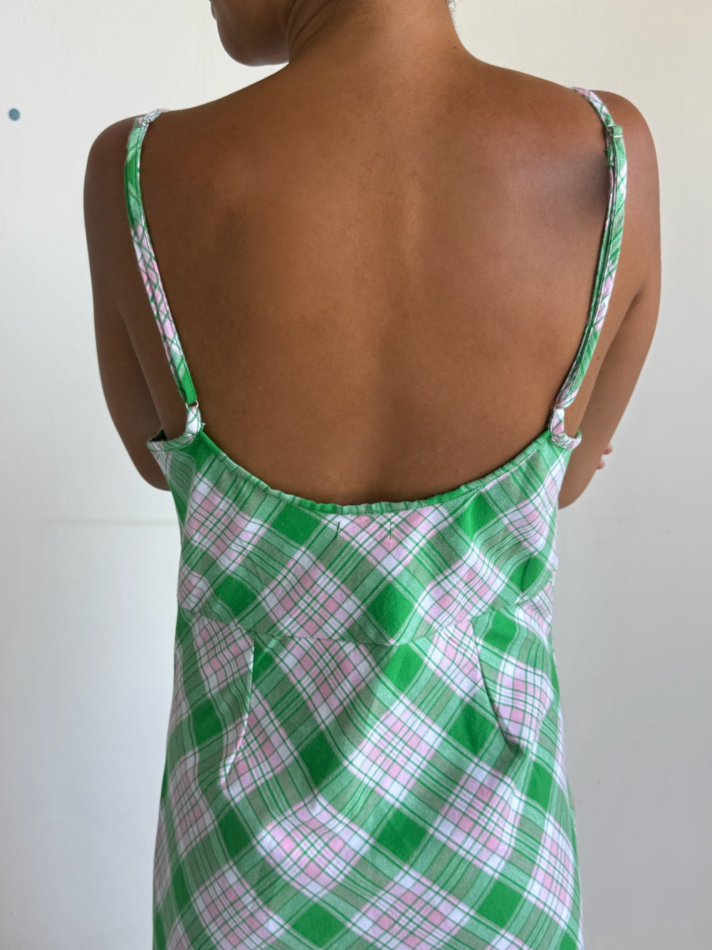 Sun Dress in Green Check
