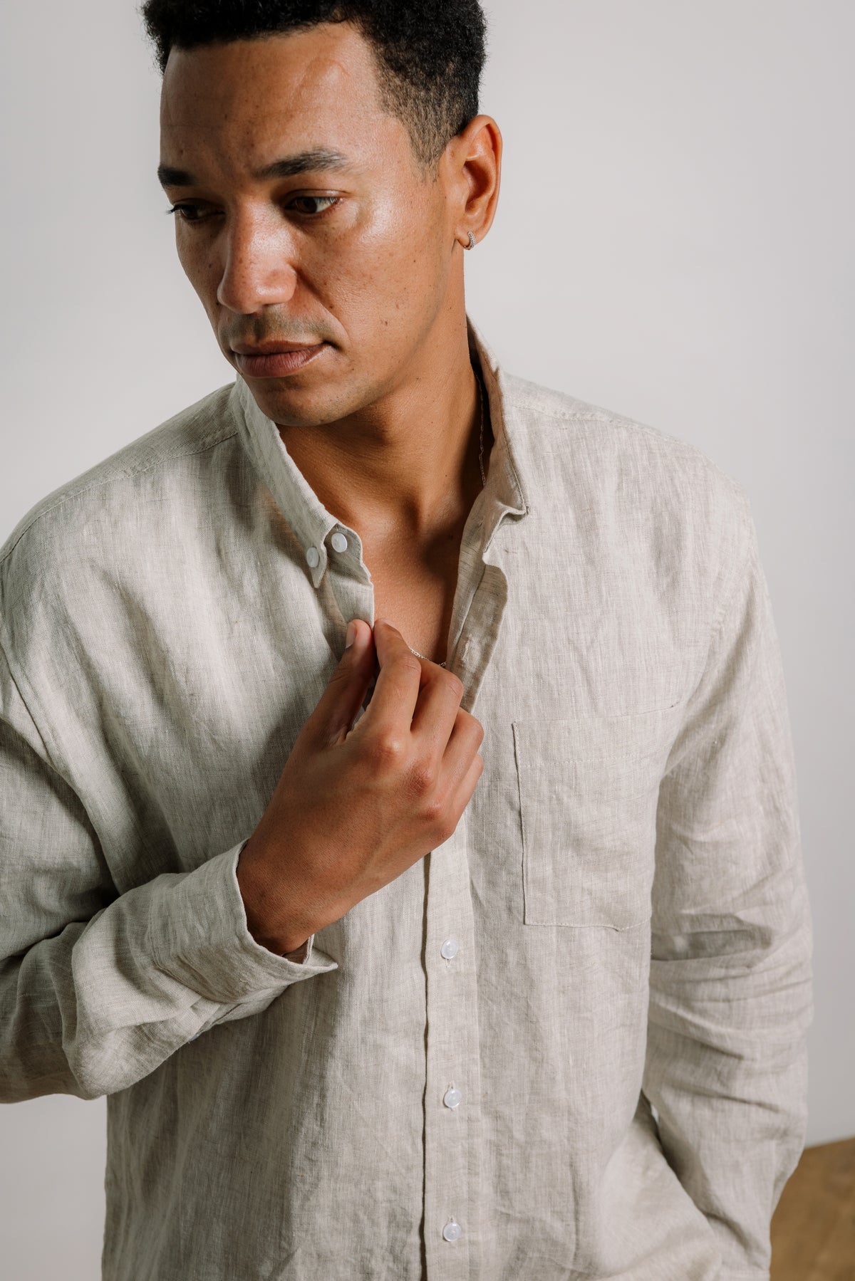 Oscar Shirt in Natural Linen