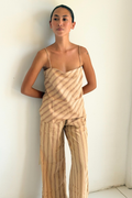 Sarah Tank in Brown Black Stripe