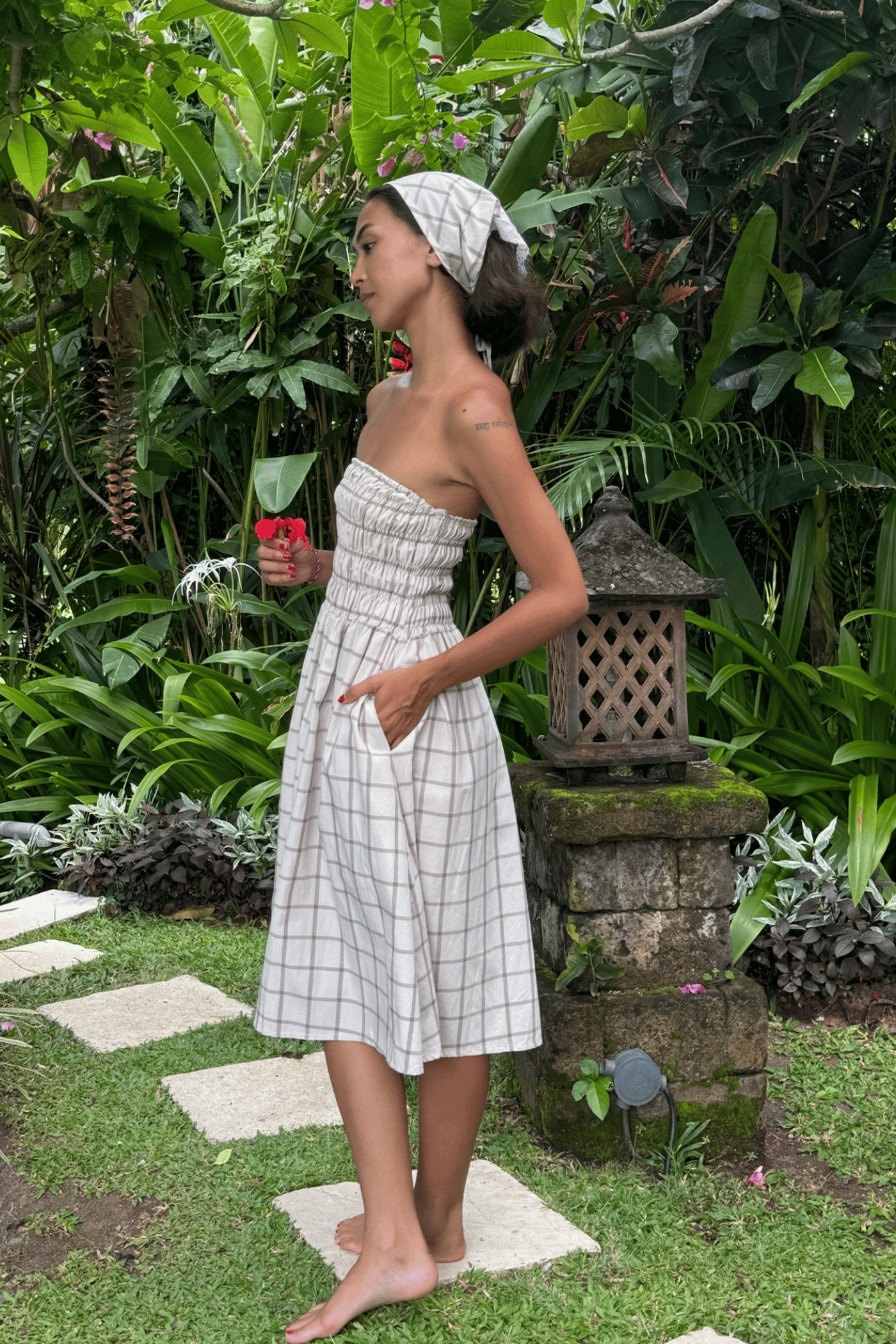 Gabrielle Dress in Fine Gingham
