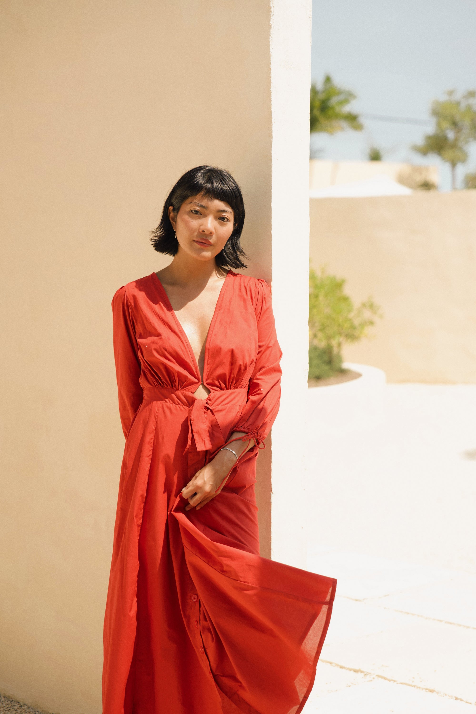 Elara Dress in Lava Falls