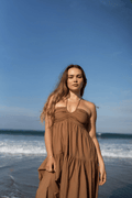 Ilia Midi Dress in Mocha Mousse