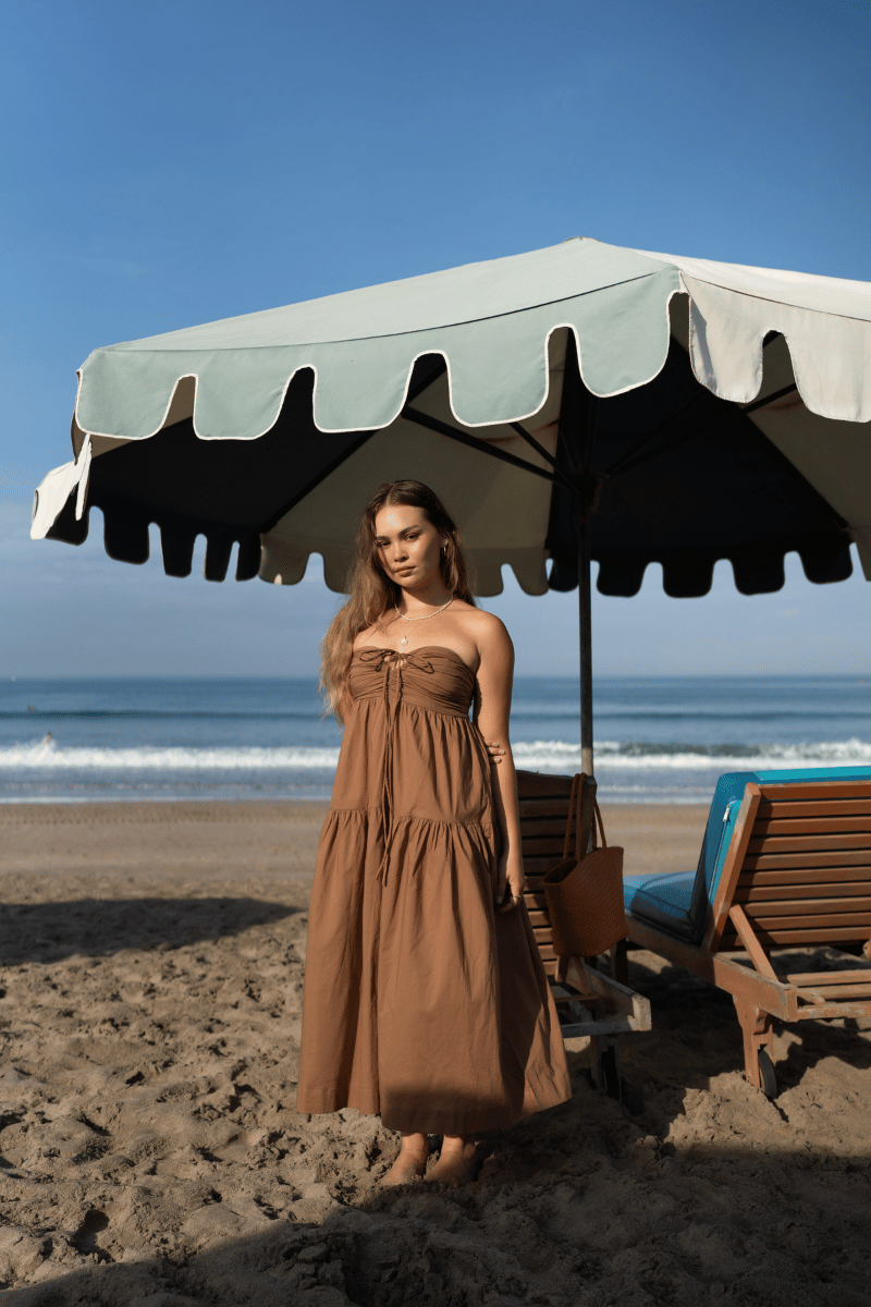 Ilia Midi Dress in Mocha Mousse