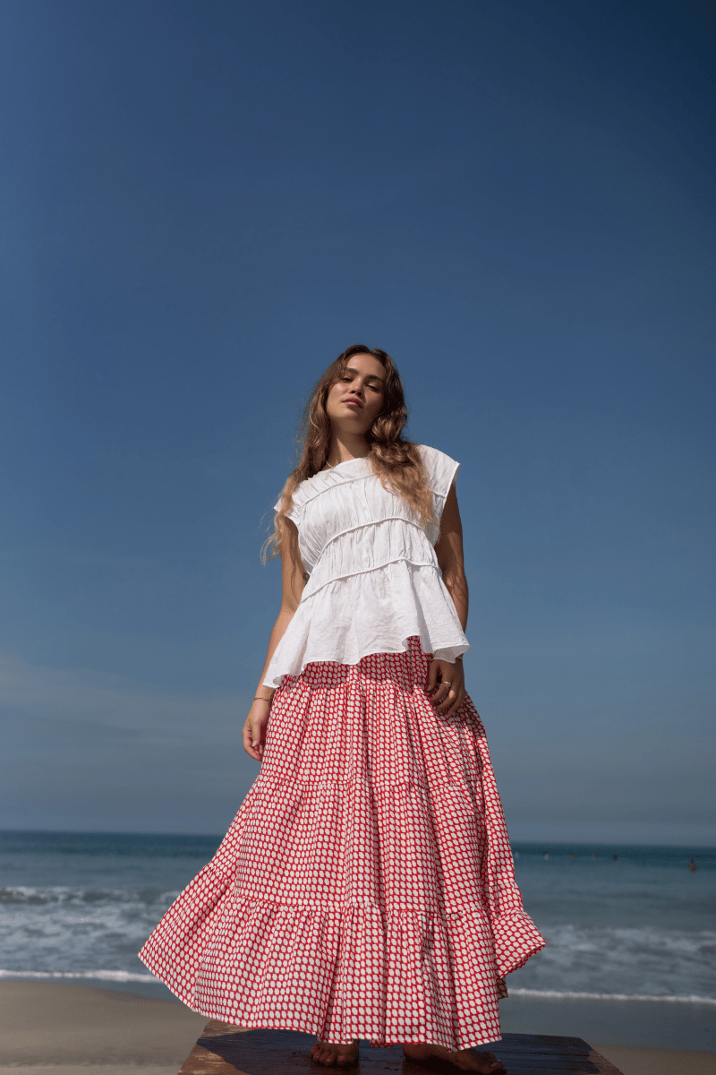Native Skirt in Barbados Cherry Nique