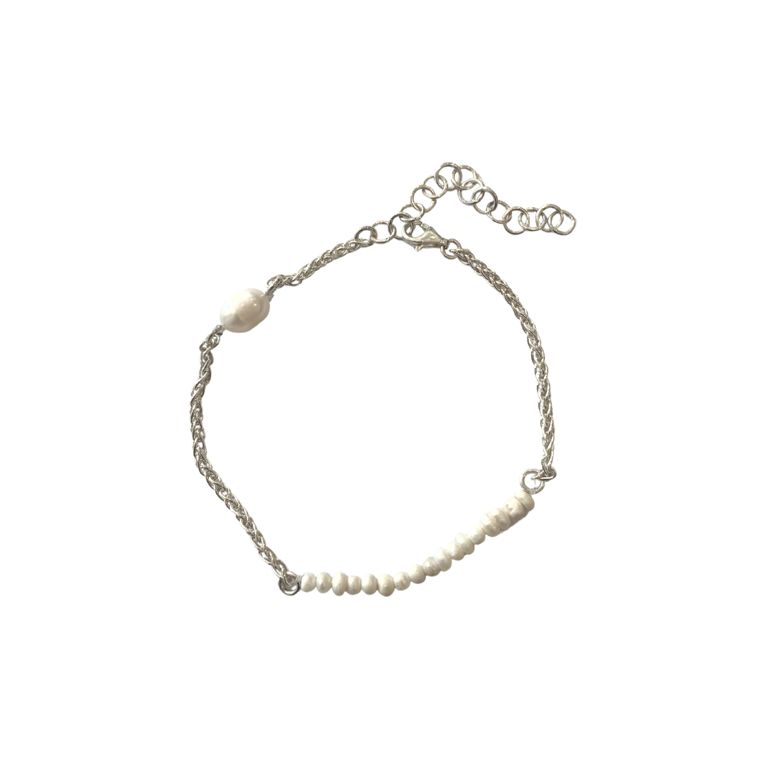 Sage Pearl Bracelet in Silver